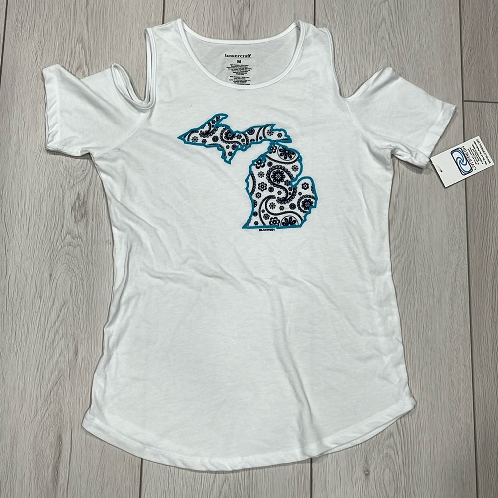 Women’s cold shoulder shirt Michigan